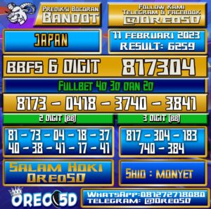 Bocoran Togel JAPAN 11 Februari 2023