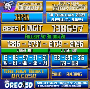 Bocoran Togel JAPAN 10 Februari 2023