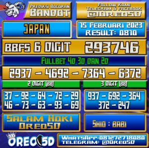 Bocoran Togel JAPAN 15 Februari 2023