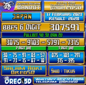 Bocoran Togel JAPAN 17 Februari 2023