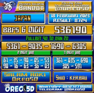 Bocoran Togel JAPAN 18 Februari 2023