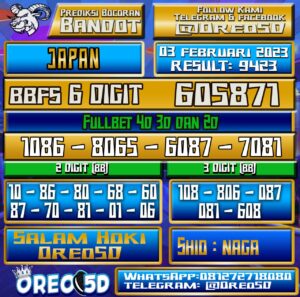 Bocoran Togel JAPAN 03 Februari 2023