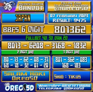 Bocoran Togel JAPAN 07 Februari 2023