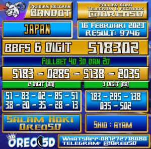 Bocoran Togel JAPAN 16 Februari 2023