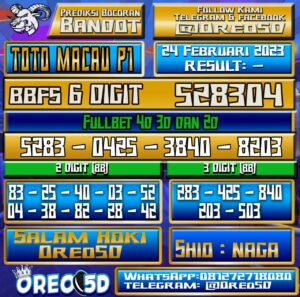 PREDIKSI  TOTO MACAU P1 24 Februari 2023