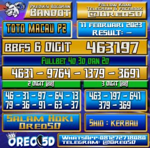 PREDIKSI  TOTO MACAU P2 11 Februari 2023