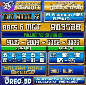 PREDIKSI TOTO MACAU P2 23 Februari 2023