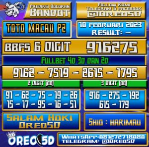 PREDIKSI  TOTO MACAU P2 10 Februari 2023