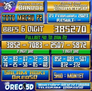 PREDIKSI  TOTO MACAU P2 21 Februari 2023