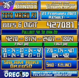 PREDIKSI  TOTO MACAU P3 23 Februari 2023