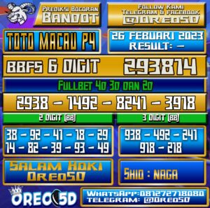 PREDIKSI  TOTO MACAU P4 26  Februari 2023