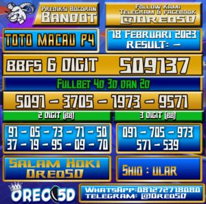 PREDIKSI  TOTO MACAU P4 18 Februari 2023