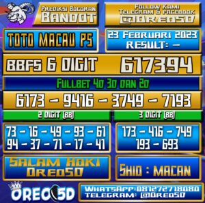 PREDIKSI TOTO MACAU P5 23 Februari 2023