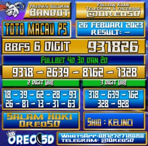 PREDIKSI  TOTO MACAU P5 26 Februari 2023