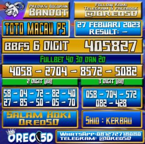 PREDIKSI  TOTO MACAU P5 27 Februari 2023