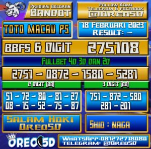 PREDIKSI  TOTO MACAU P5 18 Februari 2023