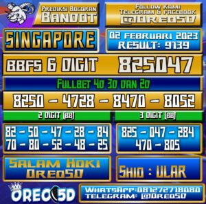 Bocoran Togel SINGAPORE 02 Februari 2023