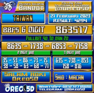 Bocoran Togel TAIWAN 21 Februari 2023