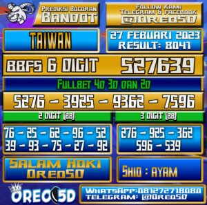 Bocoran Togel Taiwan 27 Februari 2023