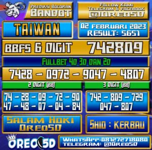 Bocoran Togel TAIWAN 02 Februari 2023