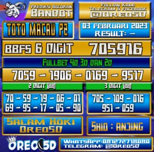 PREDIKSI TOTO MACAU P2 03 Februari 2023