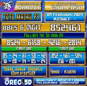 PREDIKSI TOTO MACAU P3 09 Februari 2023