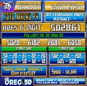 PREDIKSI TOTO MACAU P4 03 Februari 2023