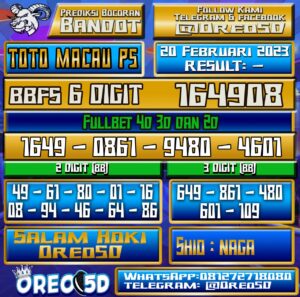 PREDIKSI TOTO MACAU P5 20 Februari 2023