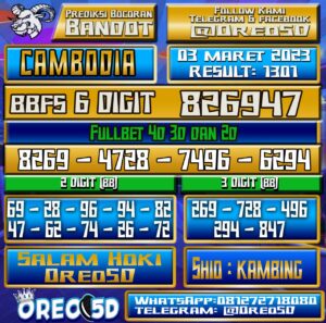 Bocoran Togel Cambodia 03 Maret 2023