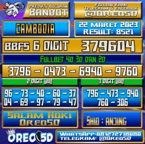 Bocoran Togel Cambodia Rabu 22 Maret 2023