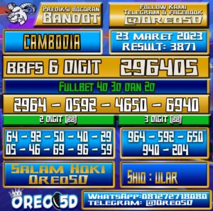 Bocoran Togel Cambodia Kamis 23 Maret 2023