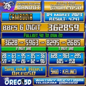 Bocoran Togel Cambodia 04 Maret 2023