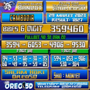 Bocoran Togel Cambodia Rabu 29 Maret 2023