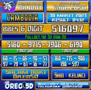 Bocoran Togel Cambodia Kamis 30 Maret 2023