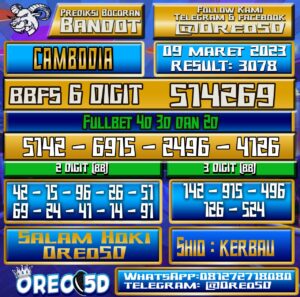 Bocoran Togel Cambodia Kamis 09 Maret 2023