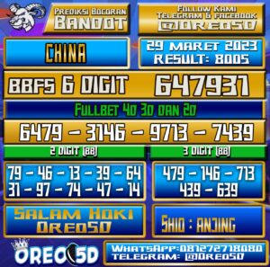 Bocoran Togel China Rabu 29 Maret 2023