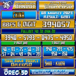 Bocoran Togel China Rabu 08 Maret 2023