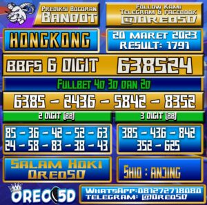 Bocoran Togel Hongkong Senin 20 Maret 2023