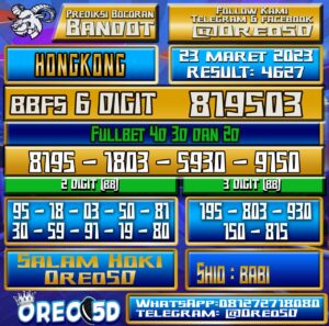 Bocoran Togel Hongkong Kamis 23 Maret 2023