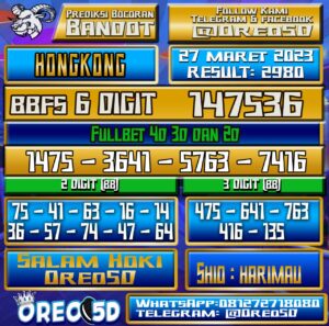 Bocoran Togel Hongkong Senin 27 Maret 2023