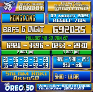 Bocoran Togel Hongkong Selasa 07 Maret 2023