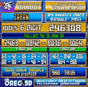 Bocoran Togel JAPAN 04 Maret 2023