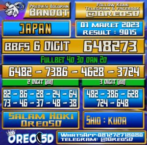 Bocoran Togel JAPAN 01 Maret 2023