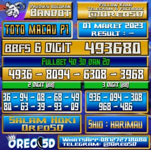 PREDIKSI  TOTO MACAU P1 01 Maret 2023