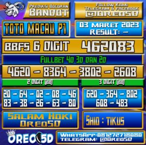 PREDIKSI  TOTO MACAU P1 03  Maret 2023