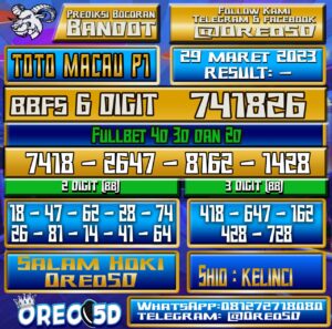 PREDIKSI TOTO MACAU P1 Rabu 29 Maret 2023