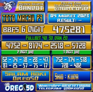 PREDIKSI TOTO MACAU P3 04 Maret 2023