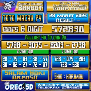 PREDIKSI  TOTO MACAU P4 Selasa 28 Maret 2023