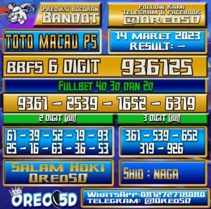 PREDIKSI TOTO MACAU P5 Selasa 14 Maret 2023