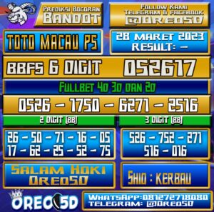 PREDIKSI  TOTO MACAU P5 Selasa 28 Maret 2023